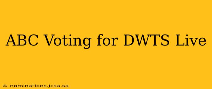 ABC Voting for DWTS Live