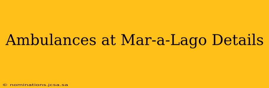 Ambulances at Mar-a-Lago Details