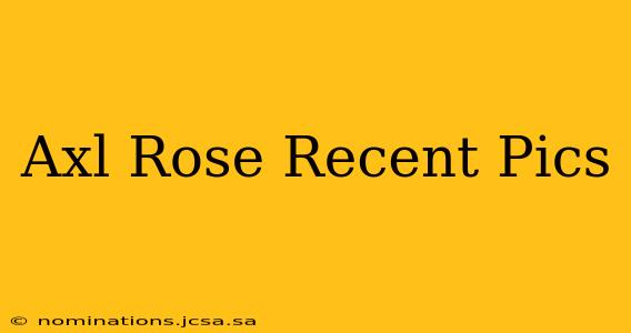 Axl Rose Recent Pics