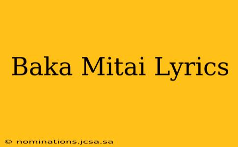 Baka Mitai Lyrics