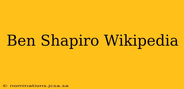 Ben Shapiro Wikipedia