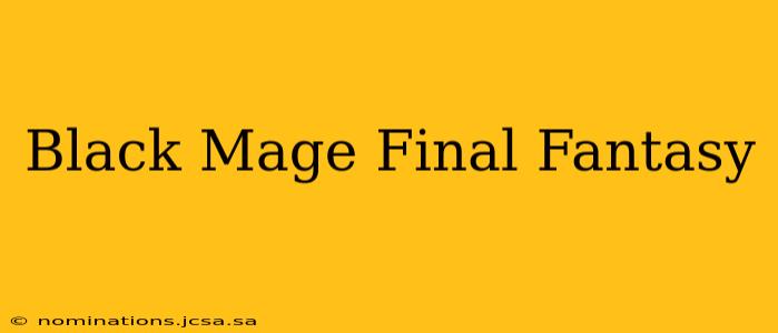 Black Mage Final Fantasy