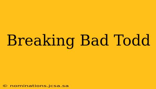Breaking Bad Todd