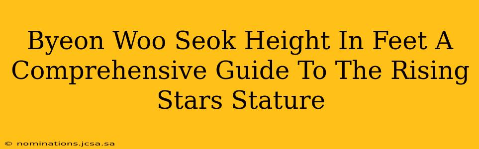 Byeon Woo Seok Height In Feet A Comprehensive Guide To The Rising Stars Stature
