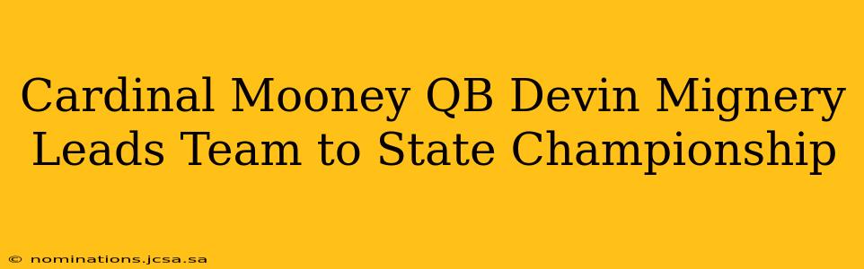 Cardinal Mooney QB Devin Mignery Leads Team to State Championship