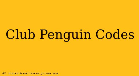 Club Penguin Codes