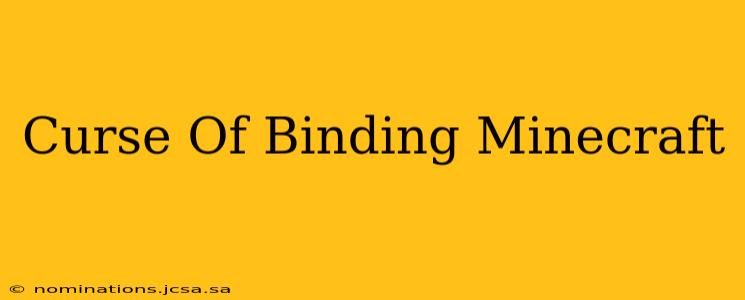 Curse Of Binding Minecraft