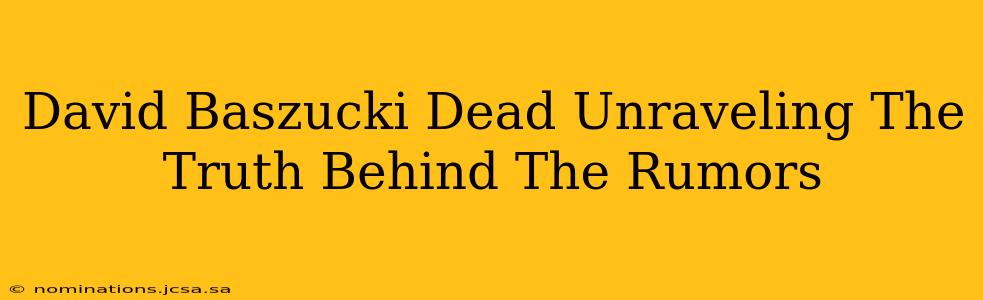David Baszucki Dead Unraveling The Truth Behind The Rumors