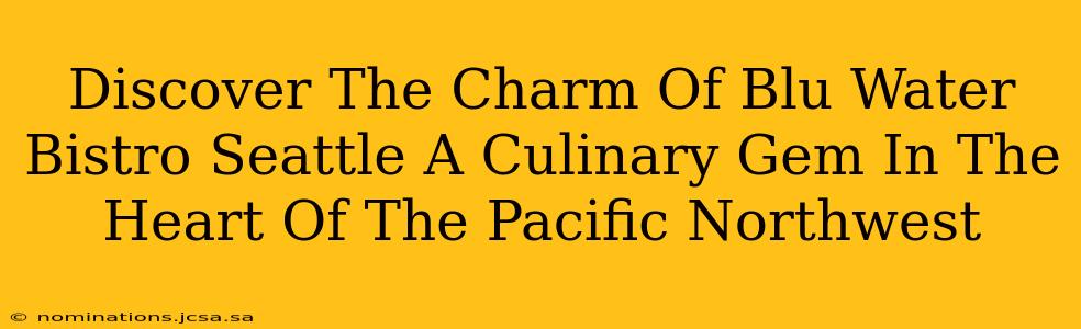 Discover The Charm Of Blu Water Bistro Seattle A Culinary Gem In The Heart Of The Pacific Northwest