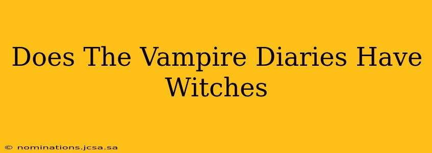 Does The Vampire Diaries Have Witches