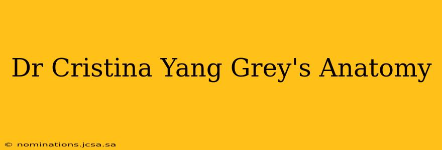 Dr Cristina Yang Grey's Anatomy