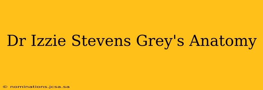 Dr Izzie Stevens Grey's Anatomy