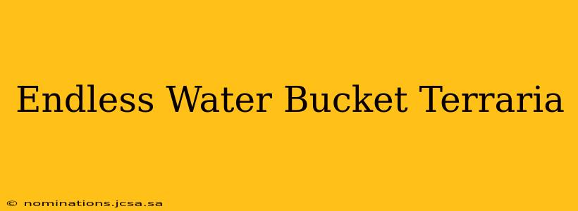 Endless Water Bucket Terraria