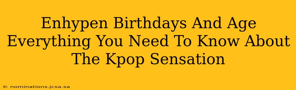 Enhypen Birthdays And Age Everything You Need To Know About The Kpop Sensation