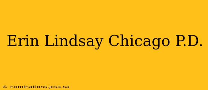 Erin Lindsay Chicago P.D.