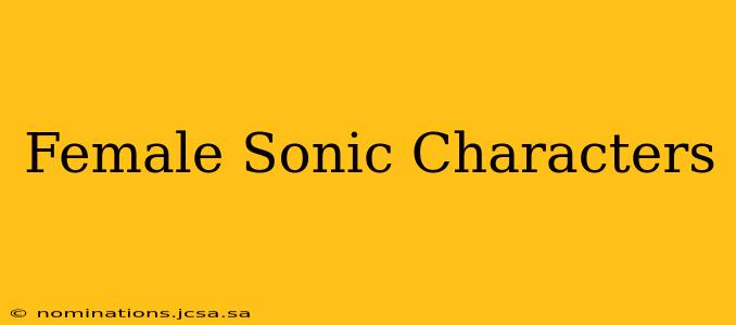 Female Sonic Characters