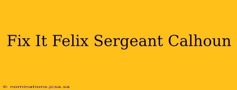 Fix It Felix Sergeant Calhoun