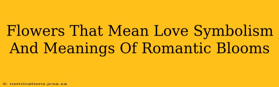 Flowers That Mean Love Symbolism And Meanings Of Romantic Blooms