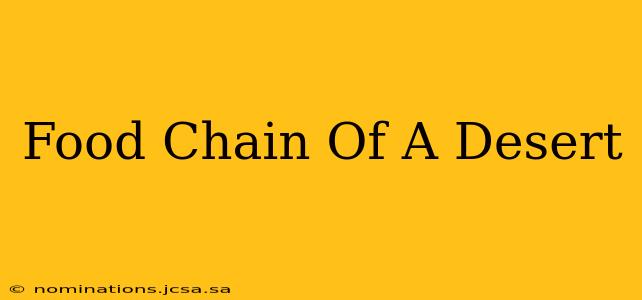 Food Chain Of A Desert