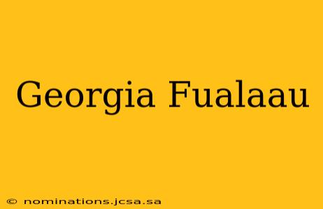 Georgia Fualaau