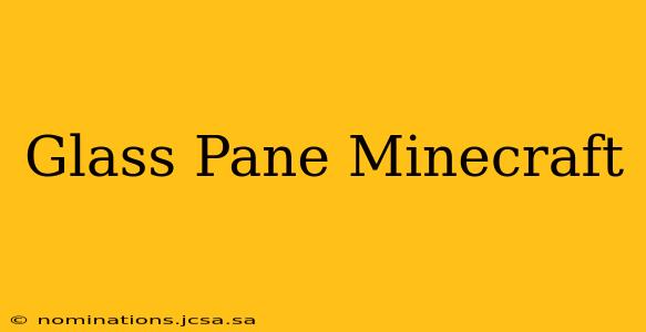 Glass Pane Minecraft