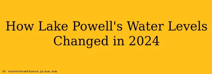 How Lake Powell's Water Levels Changed in 2024