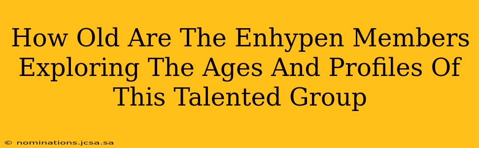 How Old Are The Enhypen Members Exploring The Ages And Profiles Of This Talented Group