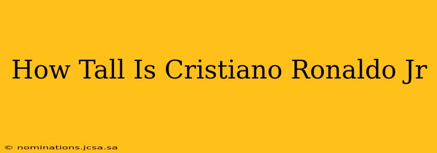 How Tall Is Cristiano Ronaldo Jr