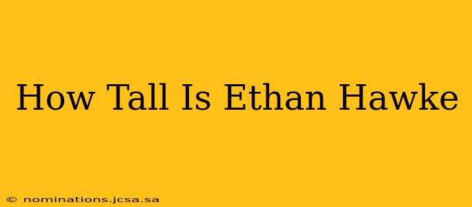 How Tall Is Ethan Hawke