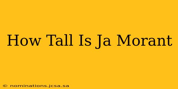 How Tall Is Ja Morant