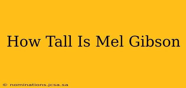How Tall Is Mel Gibson