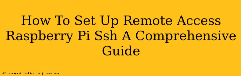How To Set Up Remote Access Raspberry Pi Ssh A Comprehensive Guide