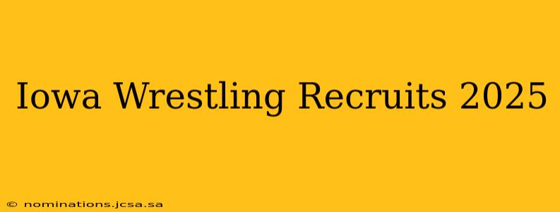 Iowa Wrestling Recruits 2025