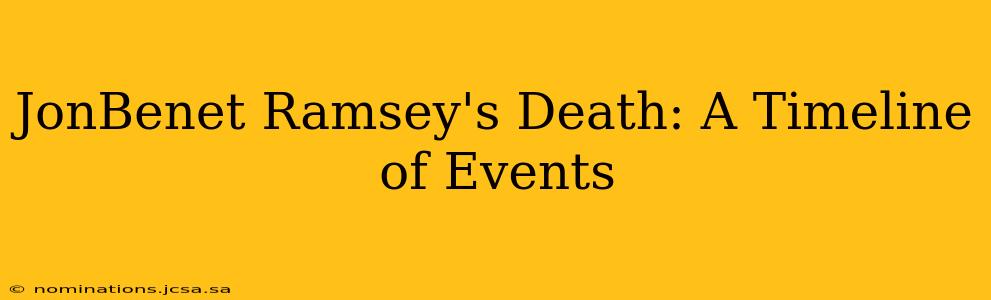 JonBenet Ramsey's Death: A Timeline of Events
