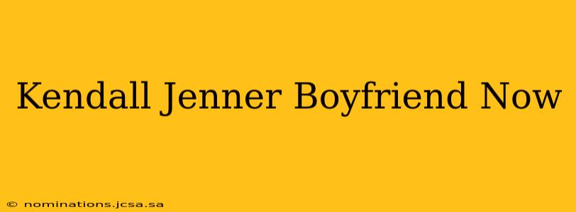 Kendall Jenner Boyfriend Now