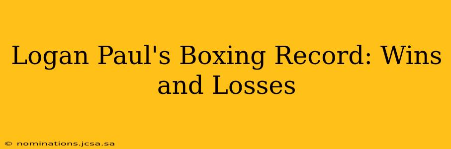 Logan Paul's Boxing Record: Wins and Losses