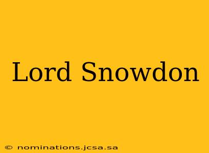Lord Snowdon