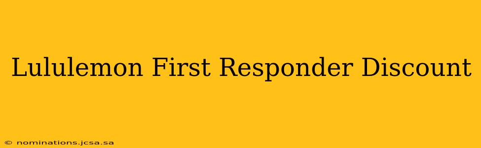 Lululemon First Responder Discount