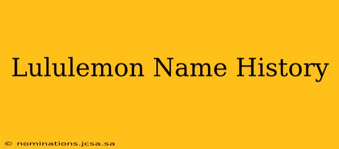 Lululemon Name History
