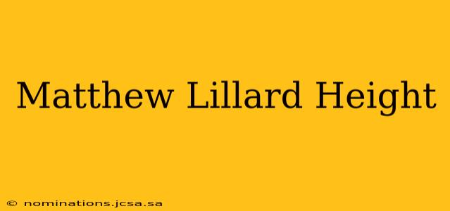 Matthew Lillard Height