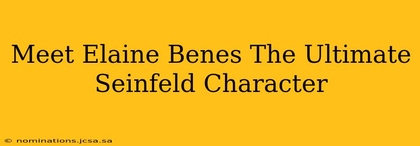 Meet Elaine Benes The Ultimate Seinfeld Character