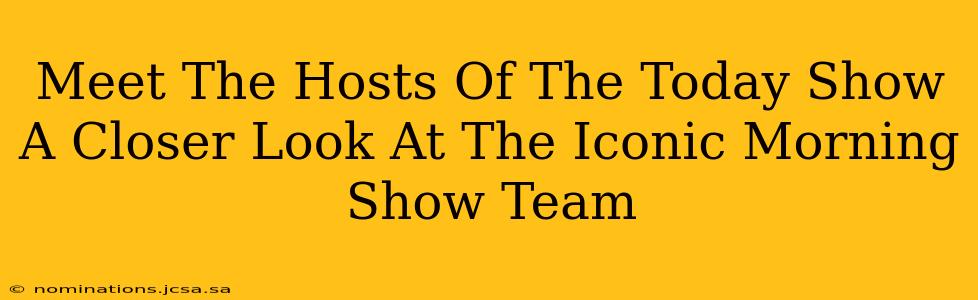 Meet The Hosts Of The Today Show A Closer Look At The Iconic Morning Show Team