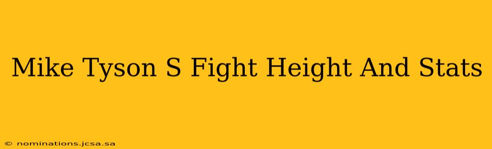 Mike Tyson S Fight Height And Stats