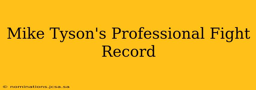 Mike Tyson's Professional Fight Record