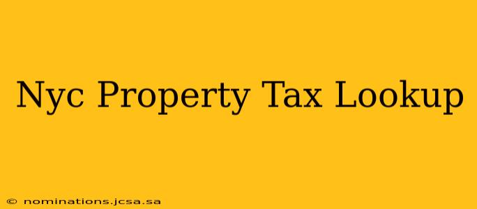 Nyc Property Tax Lookup