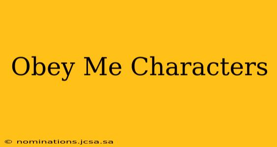 Obey Me Characters