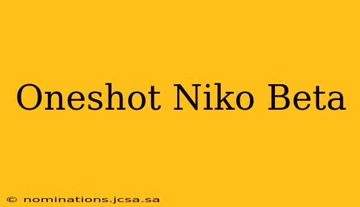 Oneshot Niko Beta