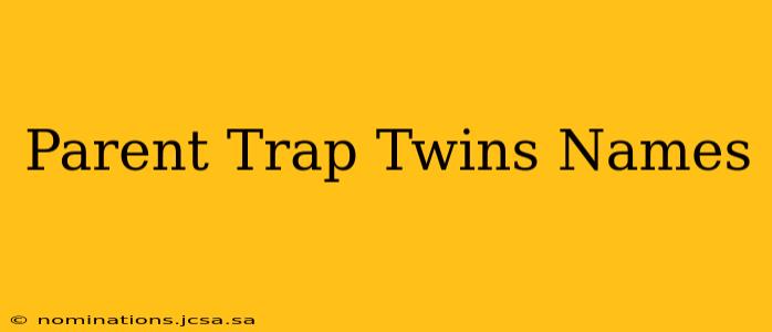 Parent Trap Twins Names