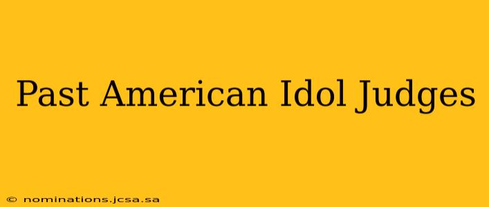 Past American Idol Judges