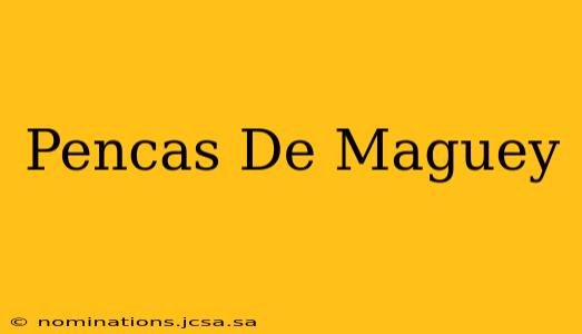 Pencas De Maguey